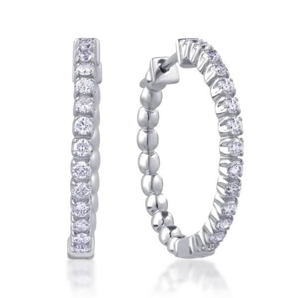 Cercei din aur alb cu diamante de 1.48ct