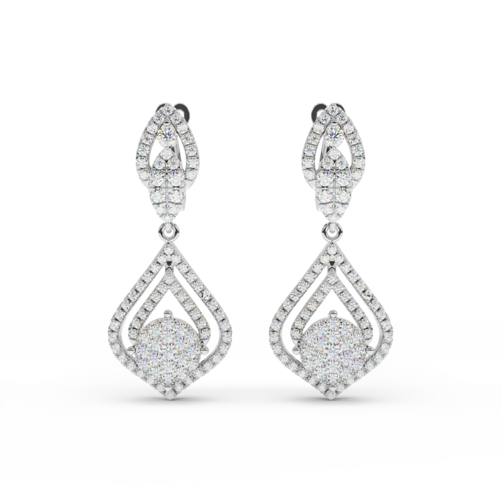 Cercei din aur alb cu diamante de 1.6ct - imagine 2