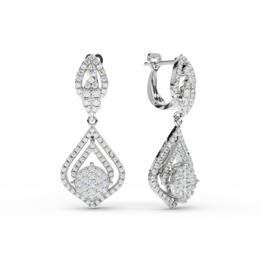 Cercei din aur alb cu diamante de 1.6ct