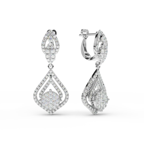 Cercei din aur alb cu diamante de 1.6ct