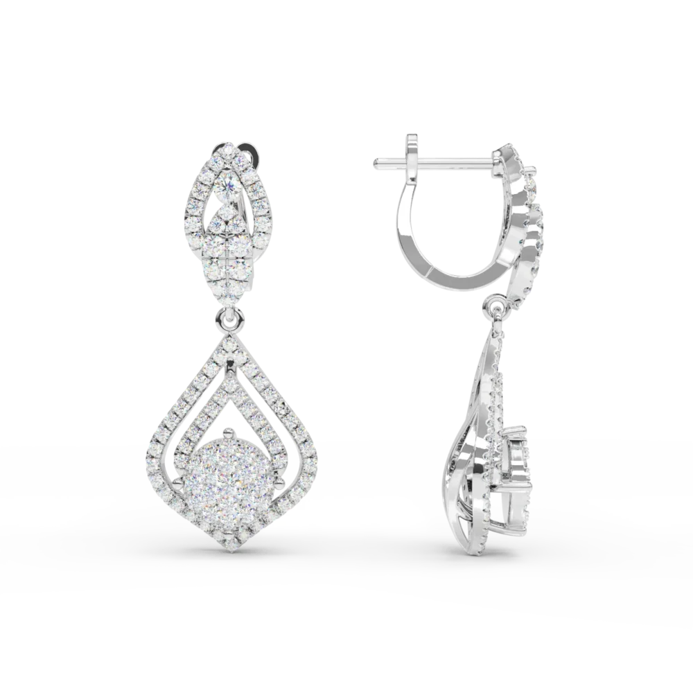 Cercei din aur alb cu diamante de 1.6ct - imagine 3