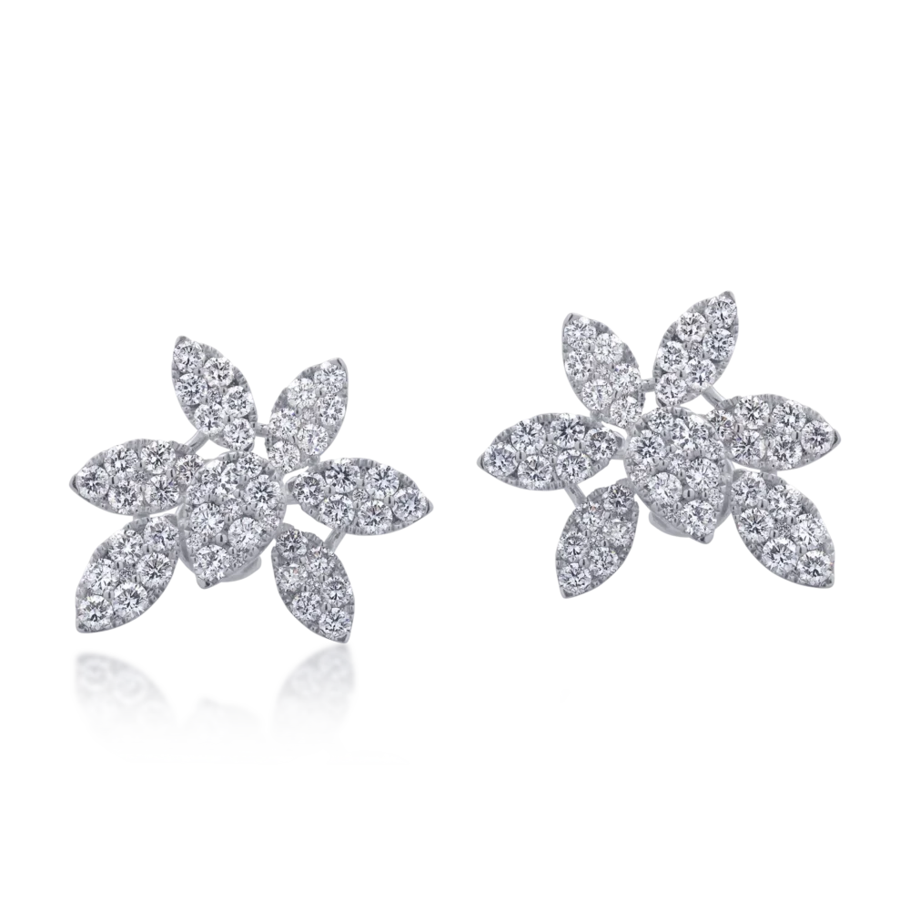 Cercei din aur alb cu diamante de 1.76ct - imagine 2