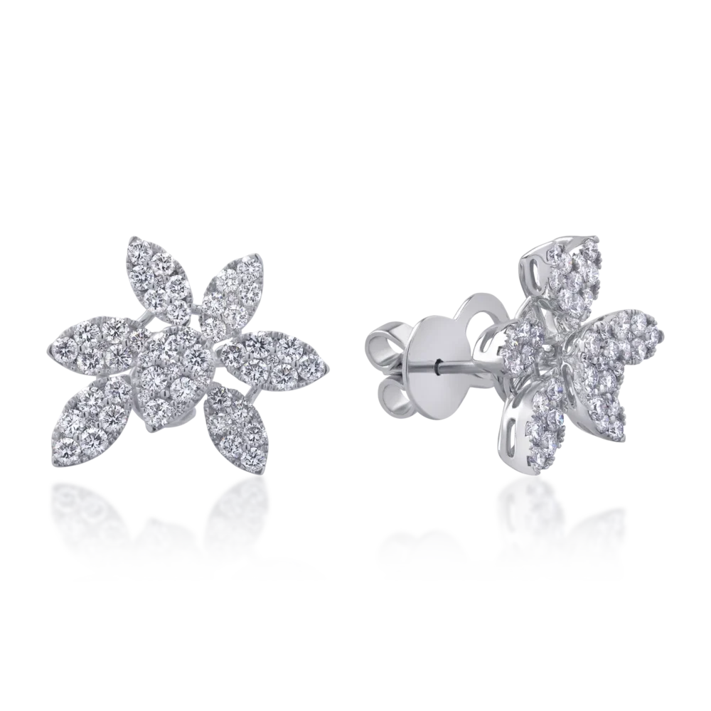 Cercei din aur alb cu diamante de 1.76ct