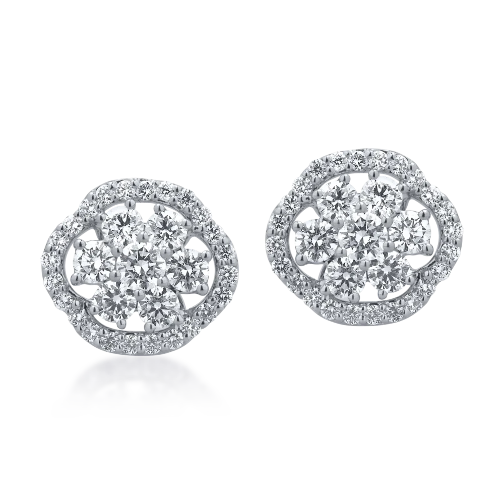 Cercei din aur alb cu diamante de 1.82ct - imagine 2