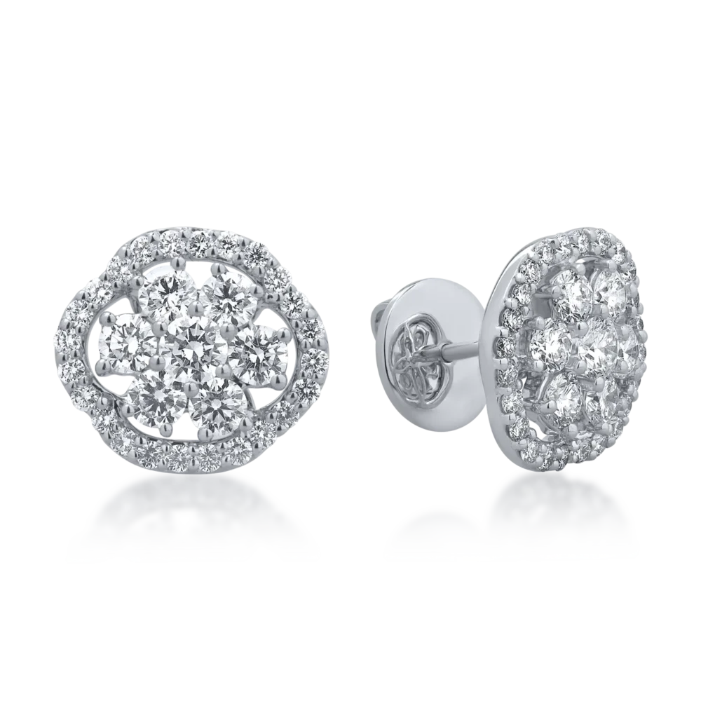 Cercei din aur alb cu diamante de 1.82ct