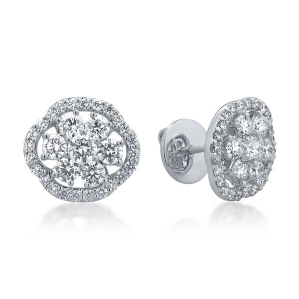 Cercei din aur alb cu diamante de 1.82ct