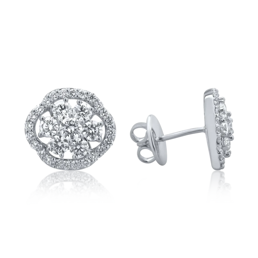 Cercei din aur alb cu diamante de 1.82ct - imagine 3
