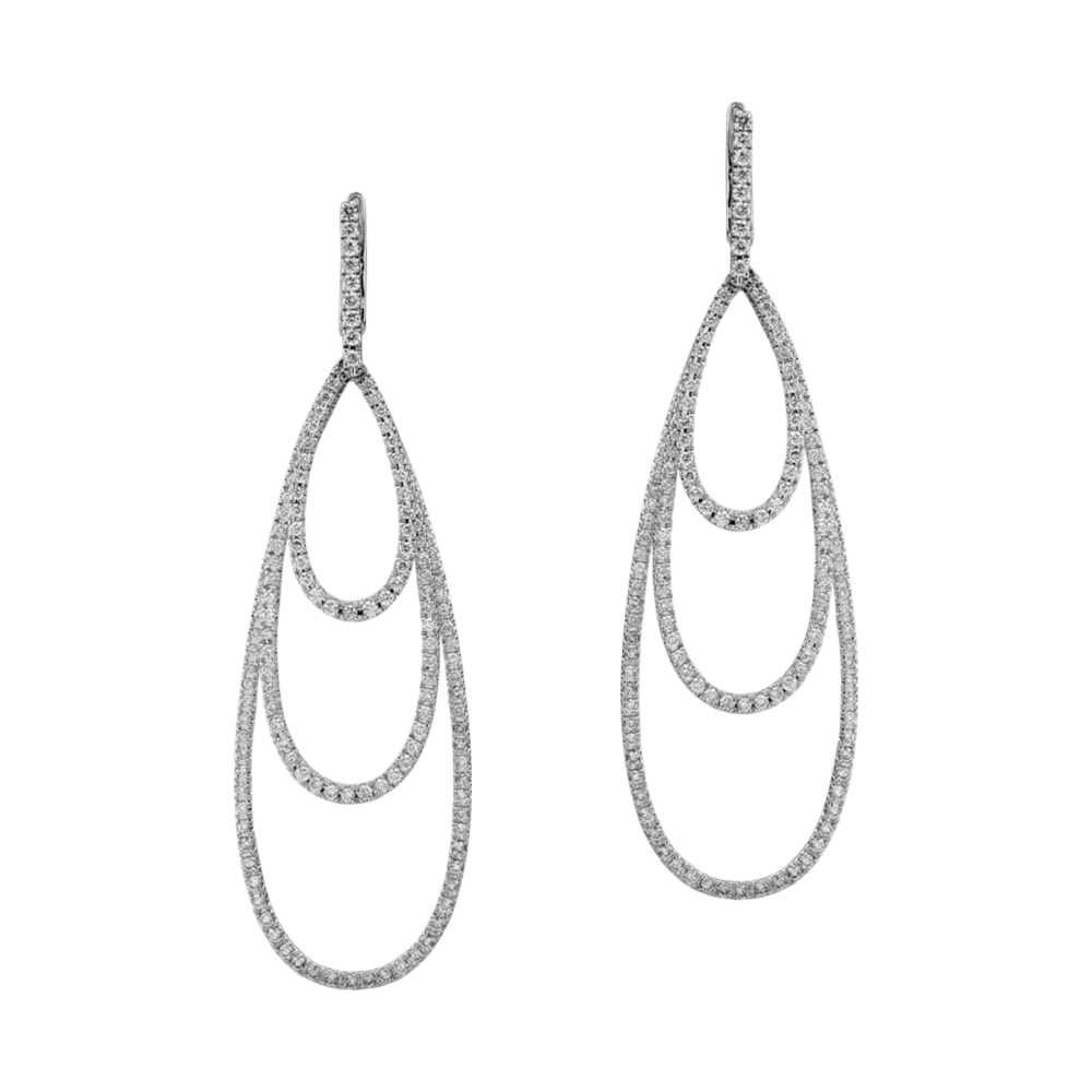 Cercei din aur alb cu diamante de 1.87ct - imagine 2