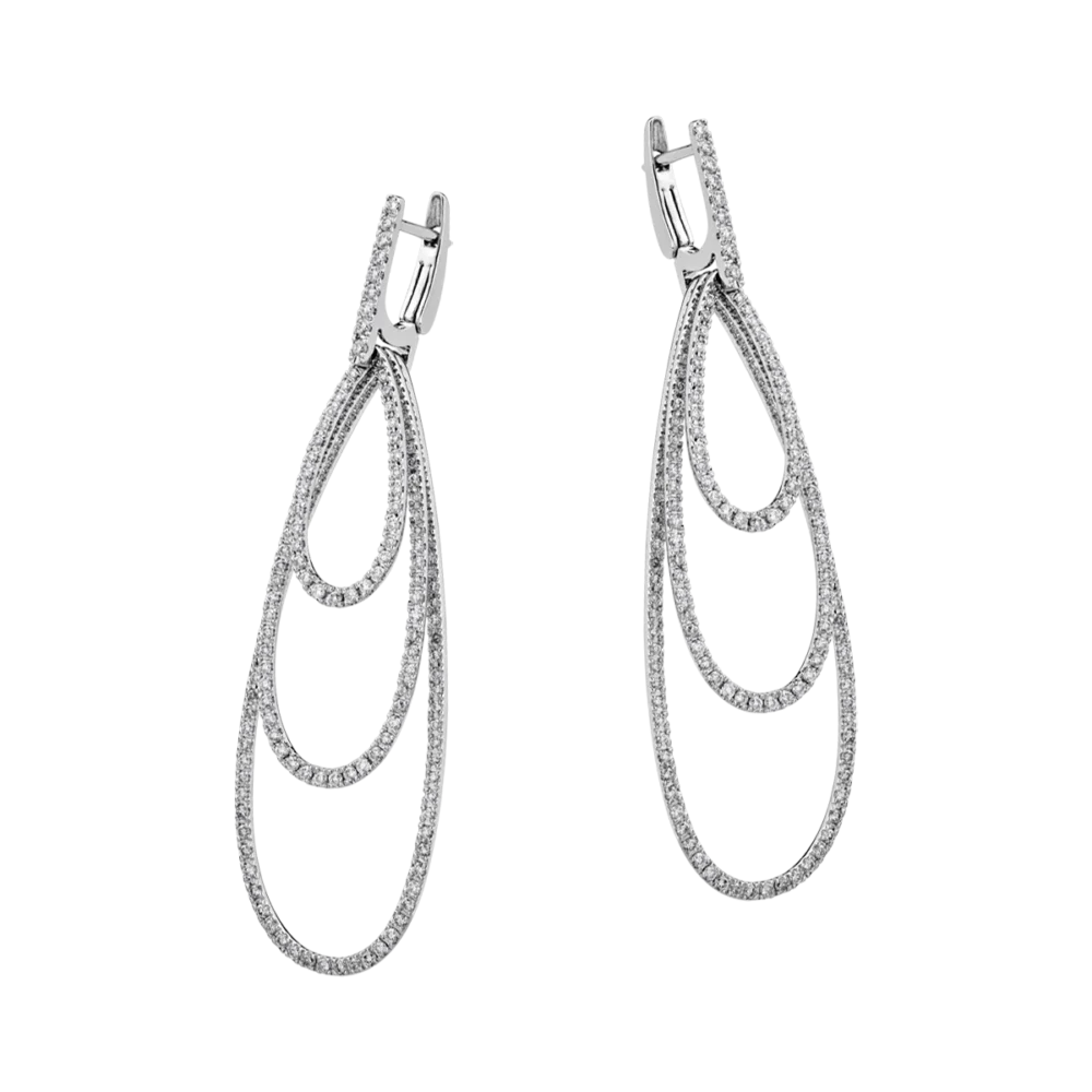 Cercei din aur alb cu diamante de 1.87ct