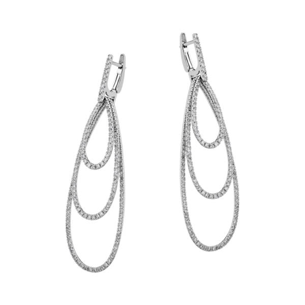 Cercei din aur alb cu diamante de 1.87ct