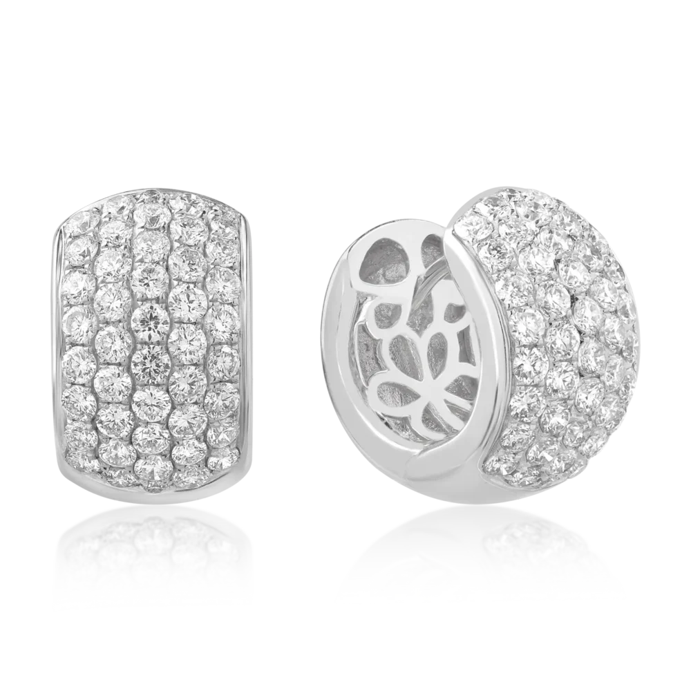 Cercei din aur alb cu diamante de 1.87ct