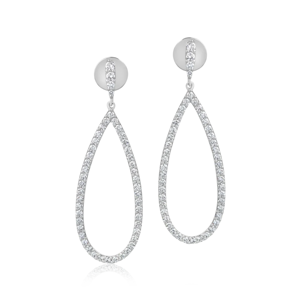 Cercei din aur alb cu diamante de 1.8ct - imagine 2