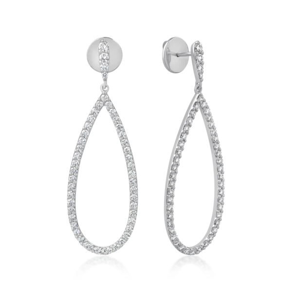 Cercei din aur alb cu diamante de 1.8ct