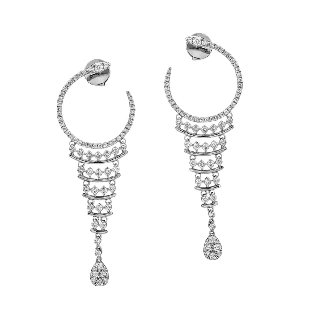 Cercei din aur alb cu diamante de 1.93ct - imagine 2