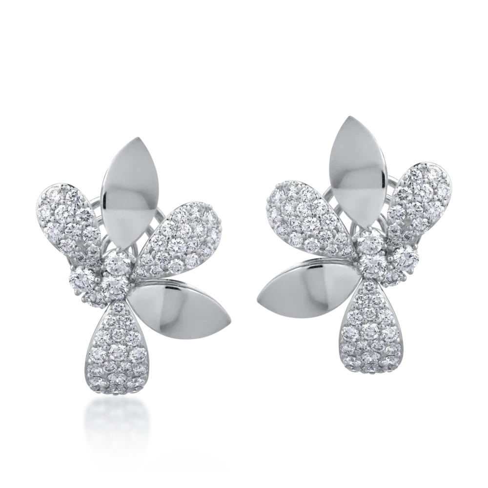 Cercei din aur alb cu diamante de 1.96ct - imagine 2