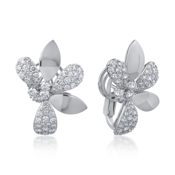 Cercei din aur alb cu diamante de 1.96ct