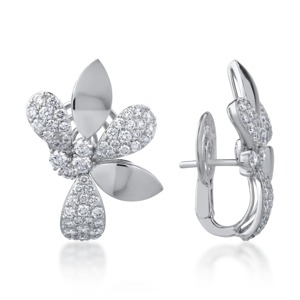 Cercei din aur alb cu diamante de 1.96ct - imagine 3