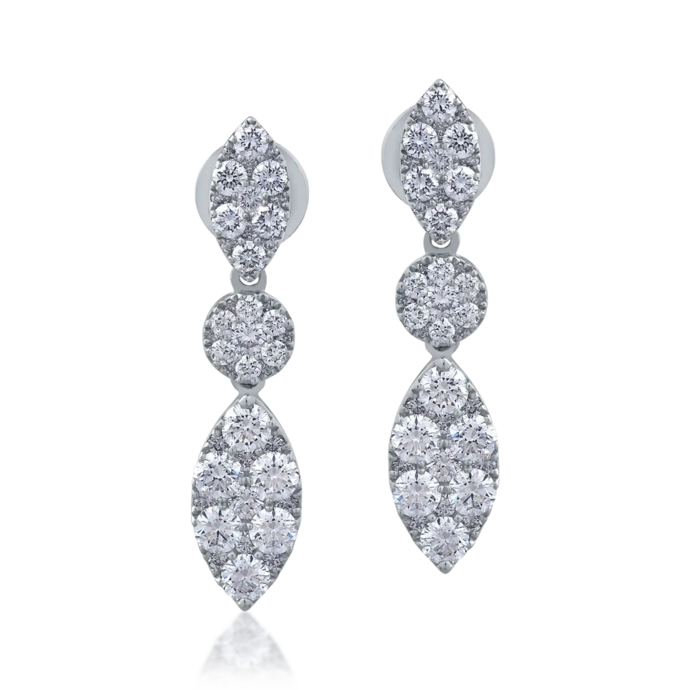 Cercei din aur alb cu diamante de 1.97ct - imagine 2