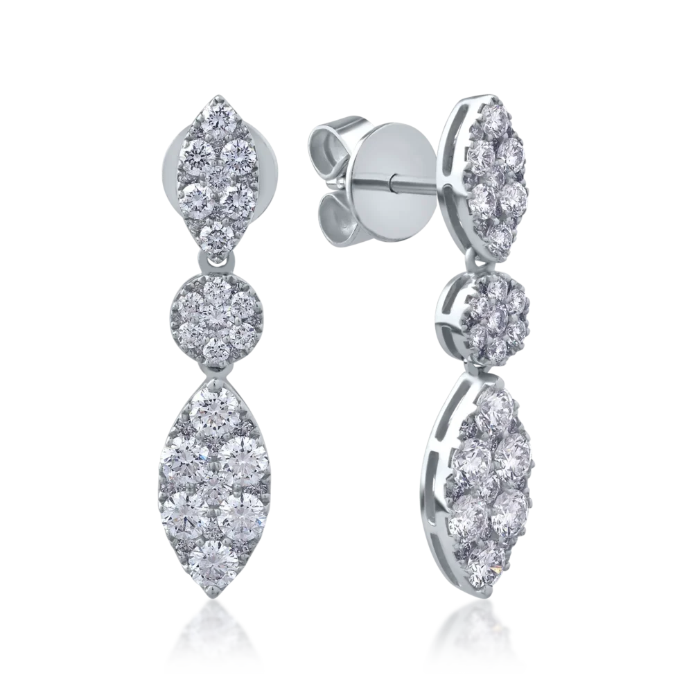 Cercei din aur alb cu diamante de 1.97ct