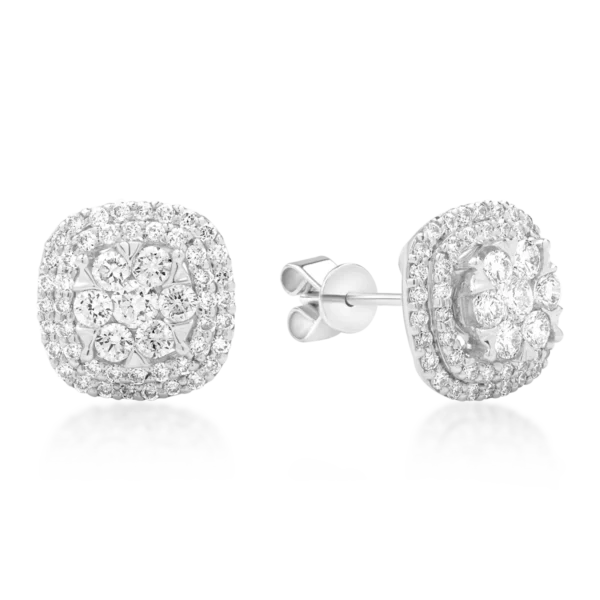 Cercei din aur alb cu diamante de 1ct