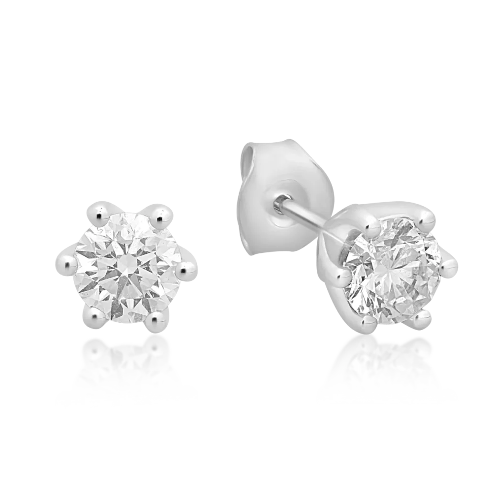 Cercei din aur alb cu diamante de 1ct