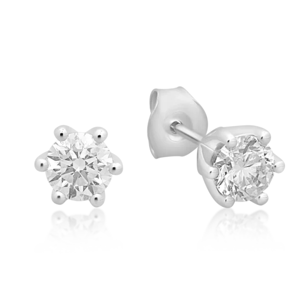 Cercei din aur alb cu diamante de 1ct