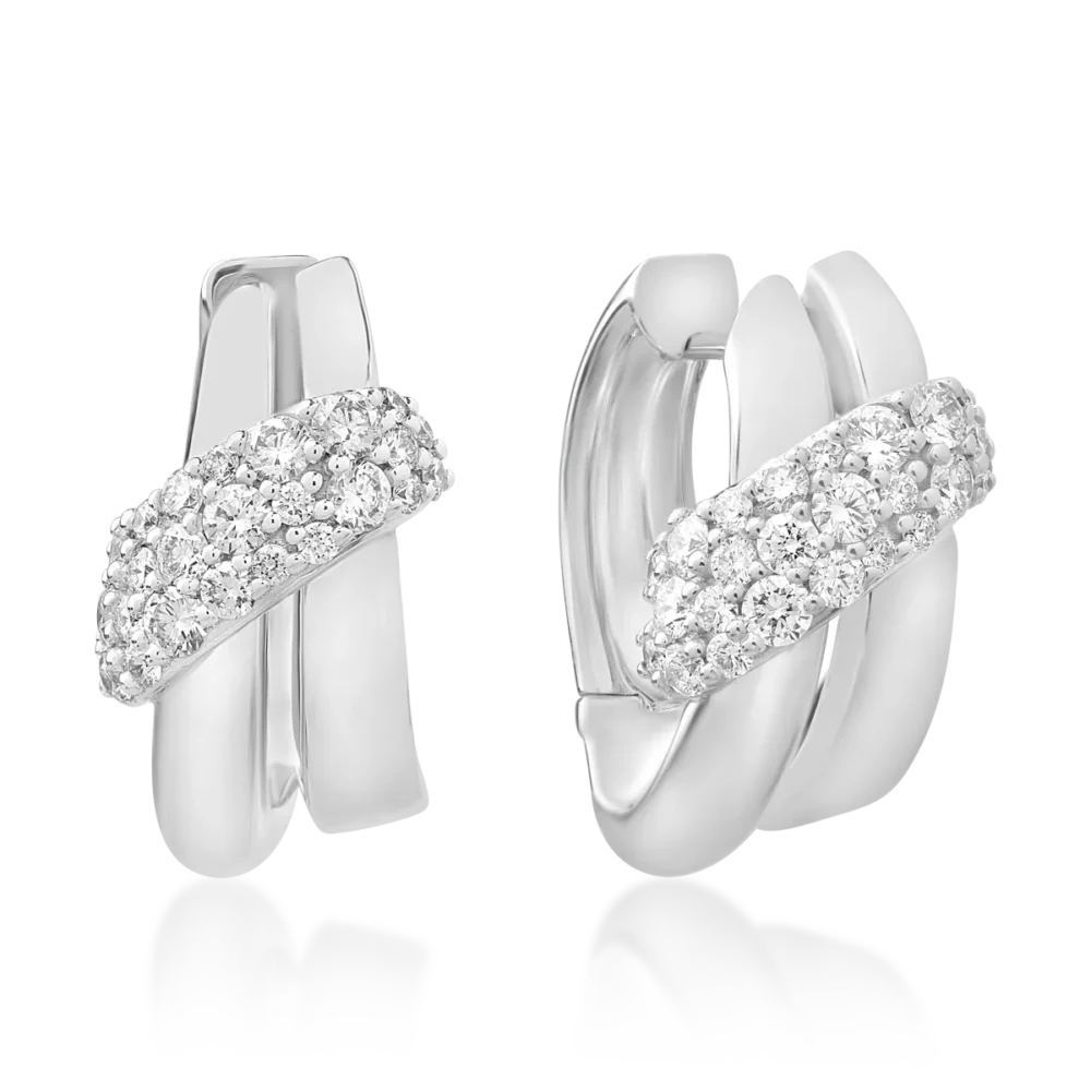 Cercei din aur alb cu diamante de 1ct