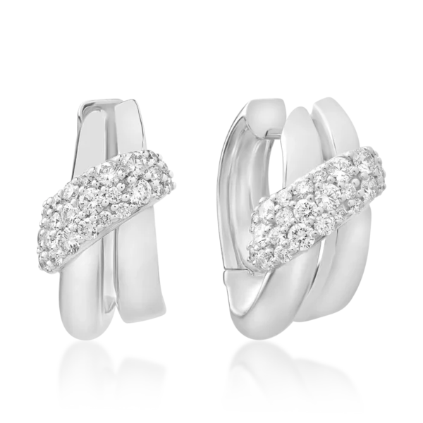 Cercei din aur alb cu diamante de 1ct