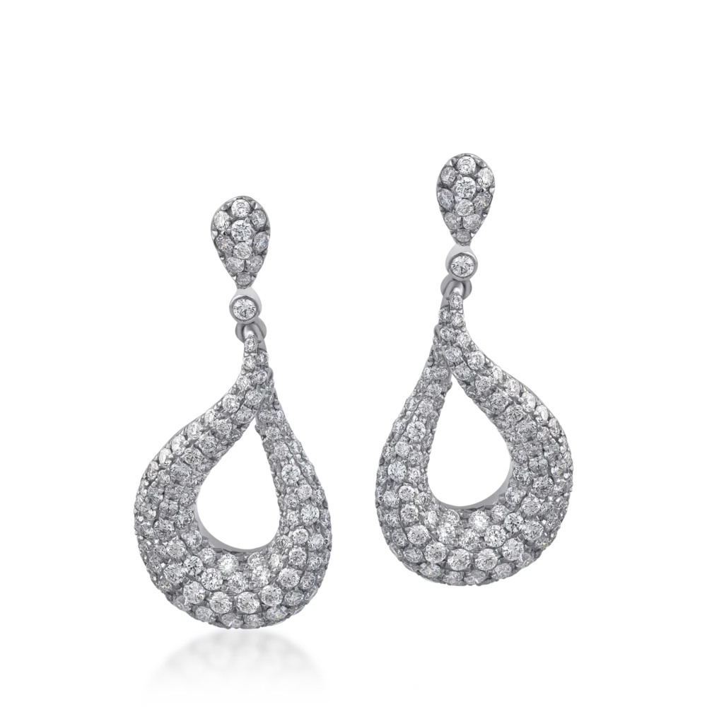 Cercei din aur alb cu diamante de 2.01ct - imagine 2