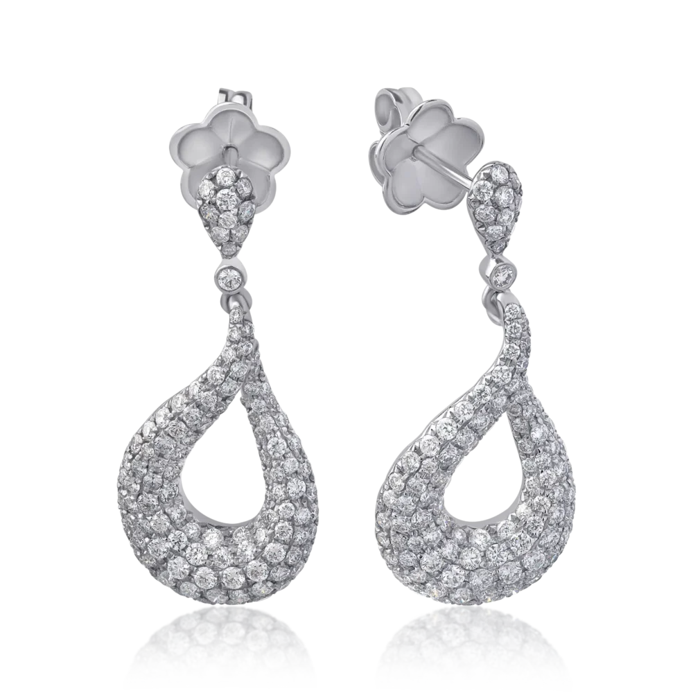 Cercei din aur alb cu diamante de 2.01ct