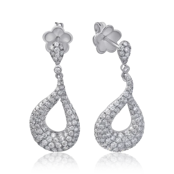 Cercei din aur alb cu diamante de 2.01ct