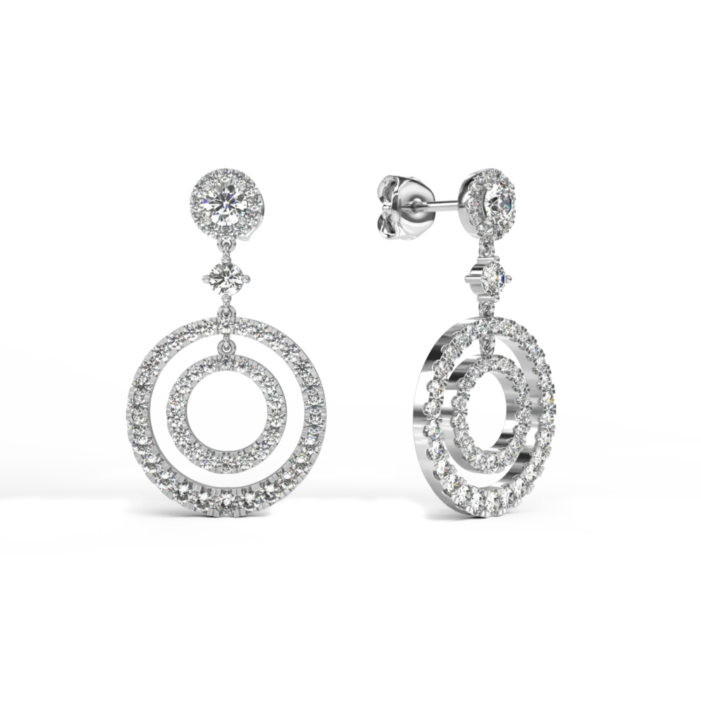 Cercei din aur alb cu diamante de 2.035ct