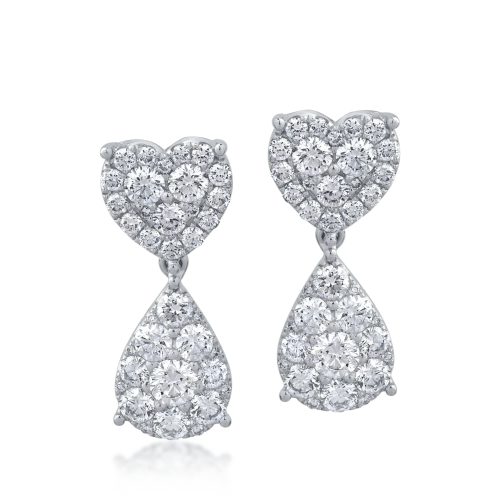 Cercei din aur alb cu diamante de 2.07ct - imagine 2