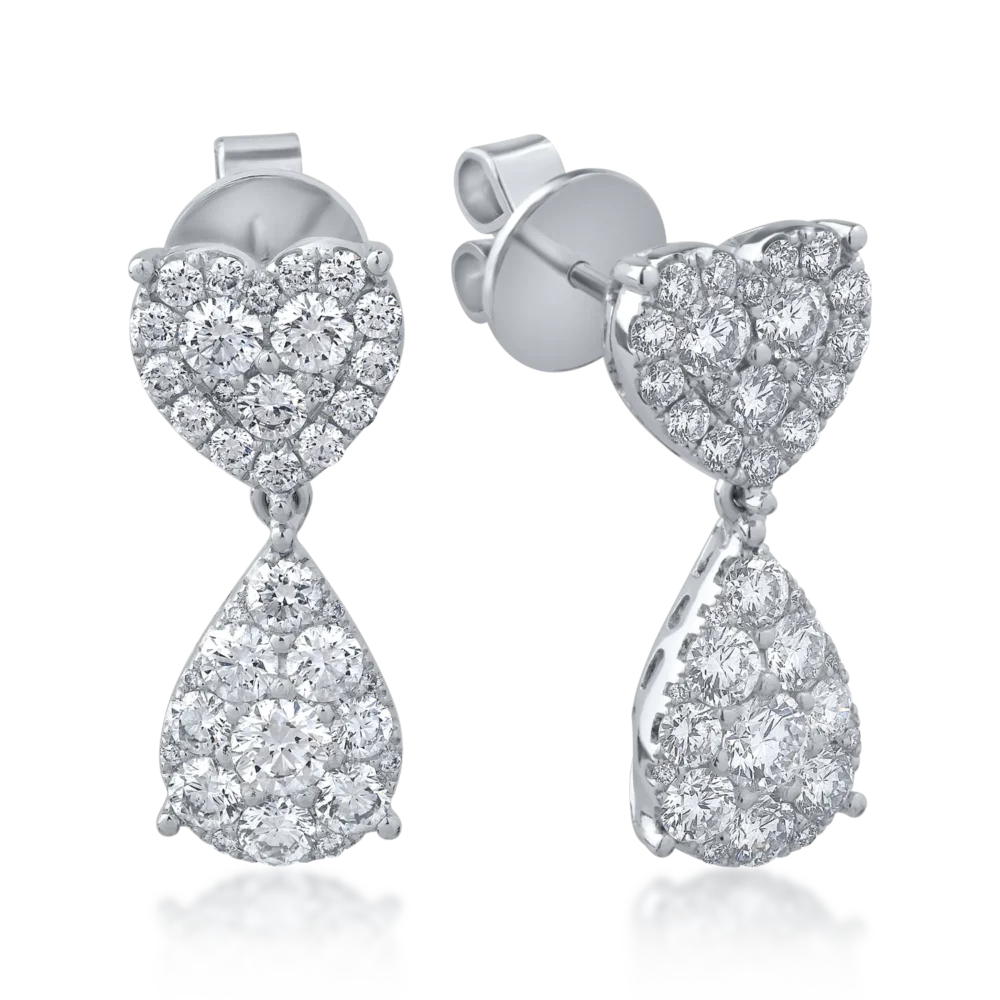 Cercei din aur alb cu diamante de 2.07ct