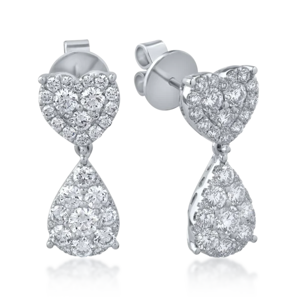 Cercei din aur alb cu diamante de 2.07ct