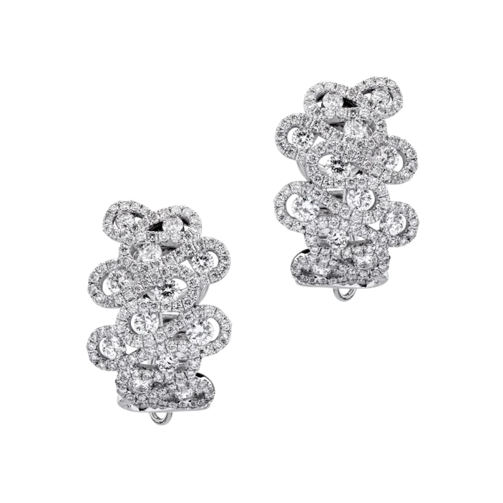 Cercei din aur alb cu diamante de 2.18ct - imagine 2