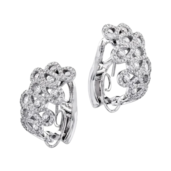 Cercei din aur alb cu diamante de 2.18ct