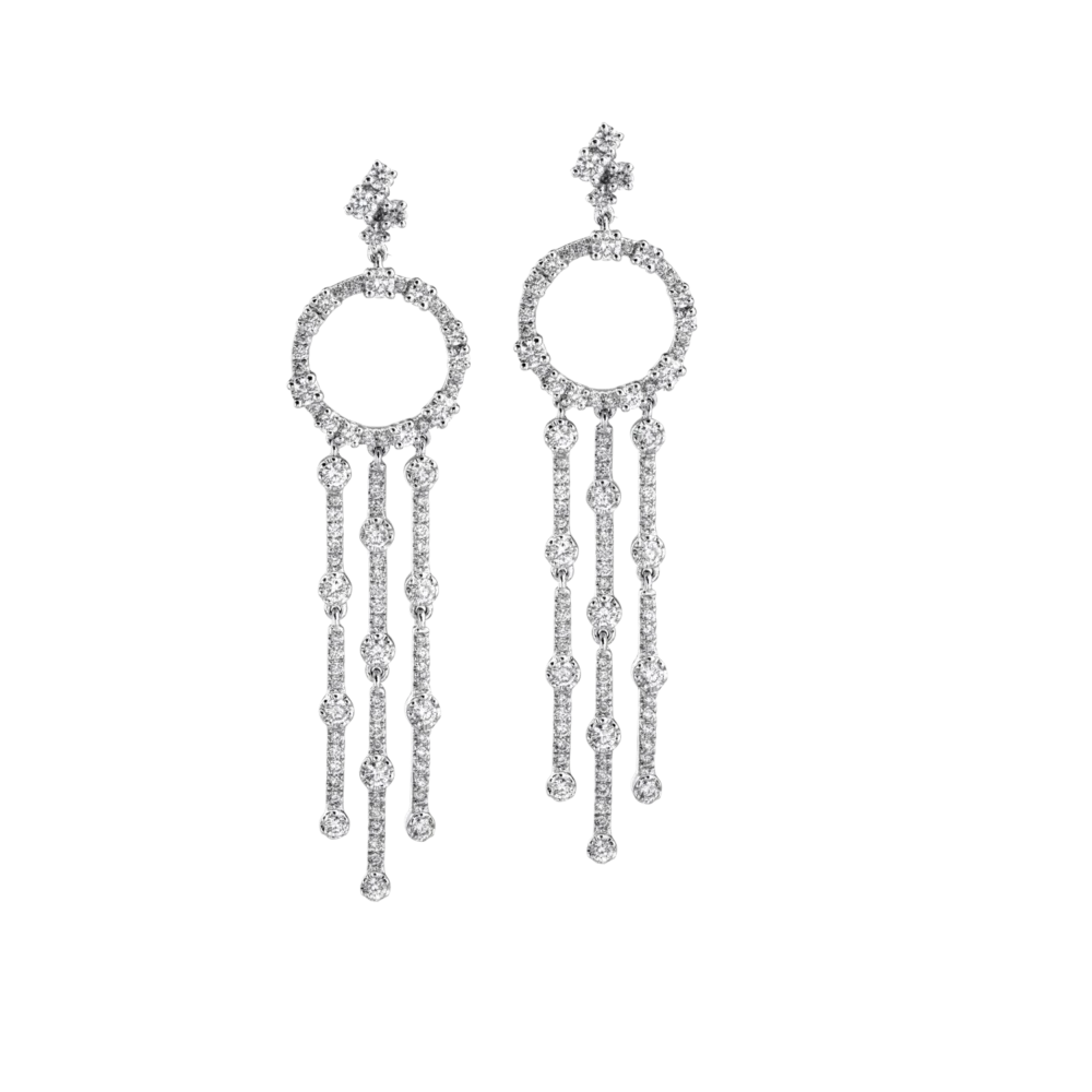 Cercei din aur alb cu diamante de 2.26ct - imagine 2