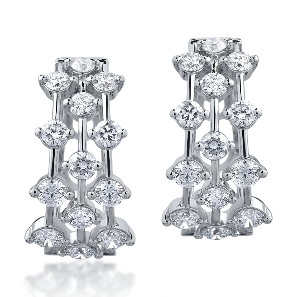 Cercei din aur alb cu diamante de 2.27ct - imagine 2