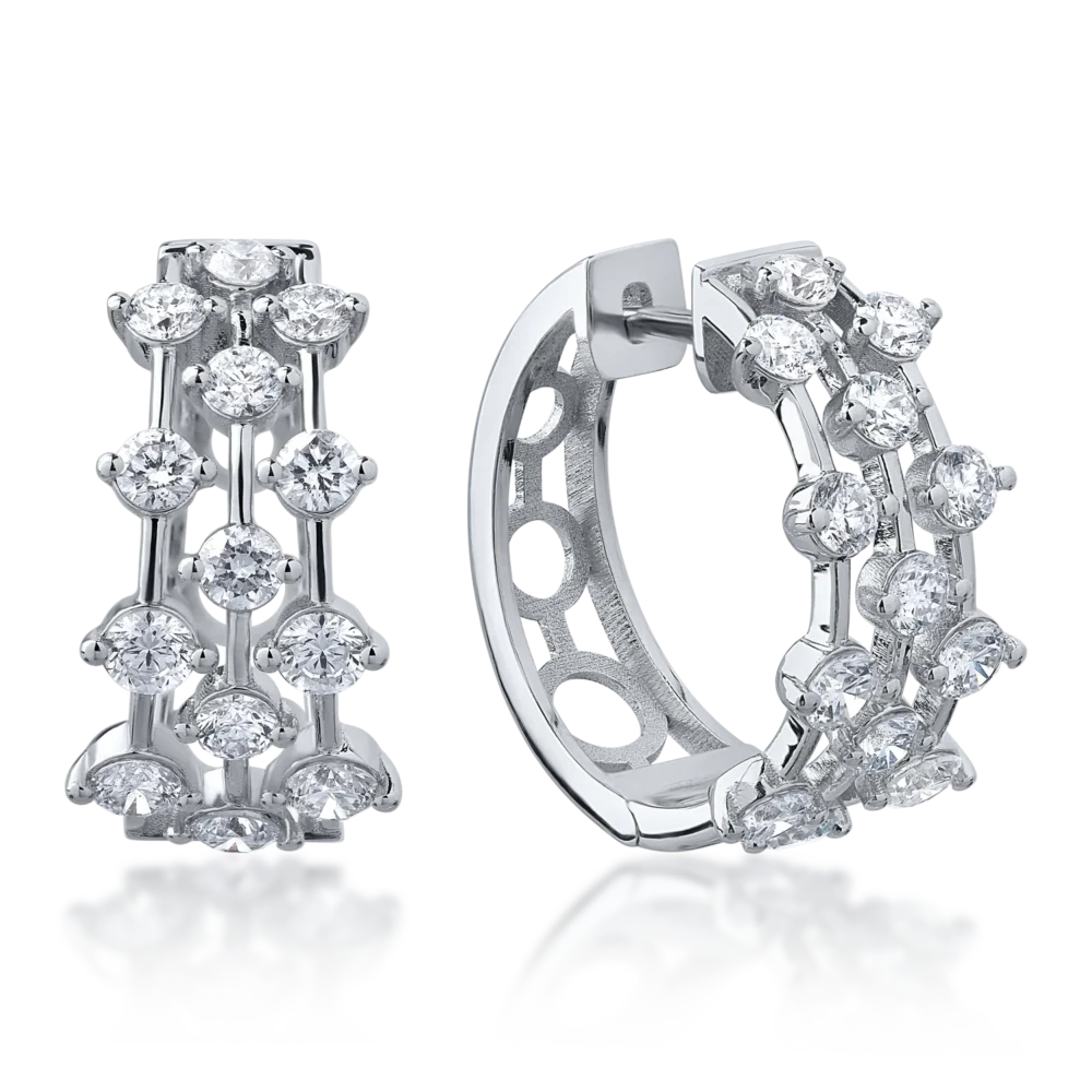 Cercei din aur alb cu diamante de 2.27ct