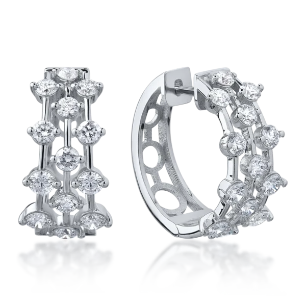 Cercei din aur alb cu diamante de 2.27ct