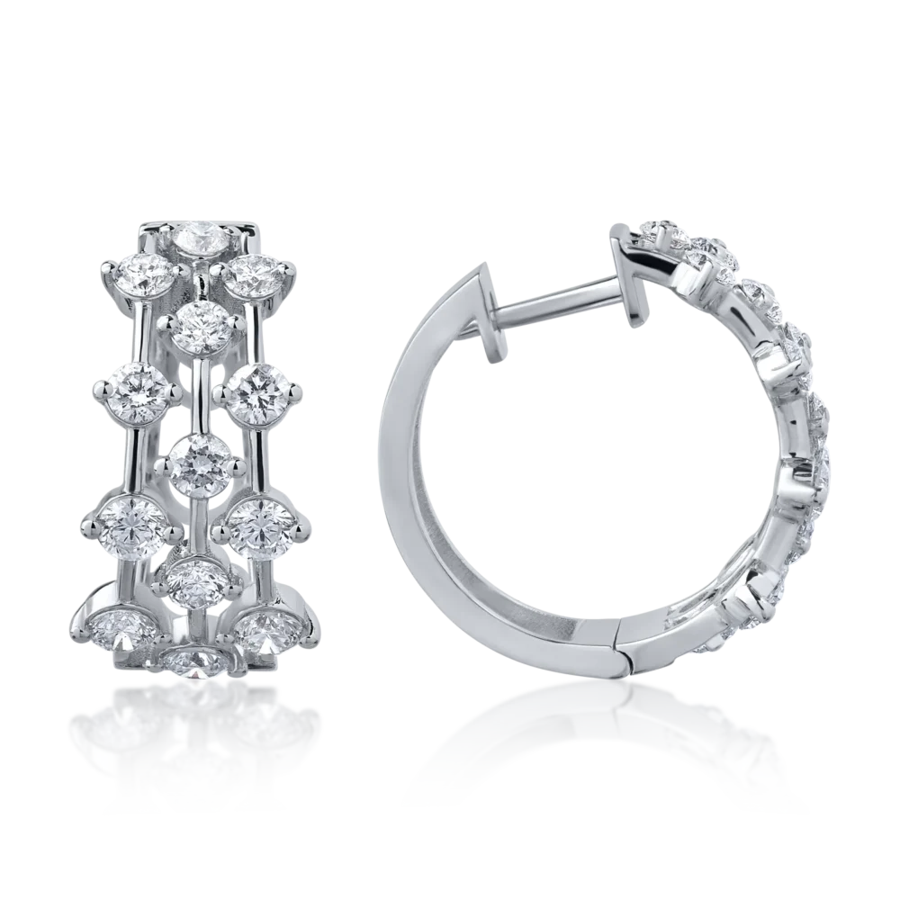 Cercei din aur alb cu diamante de 2.27ct - imagine 3