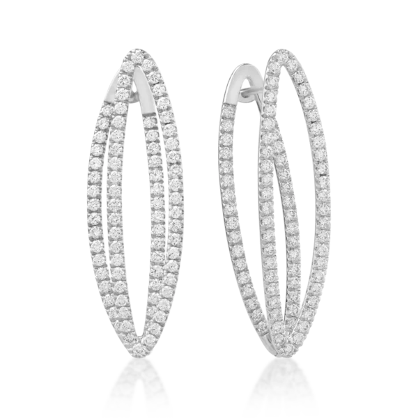 Cercei din aur alb cu diamante de 2.2ct