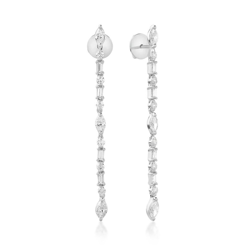 Cercei din aur alb cu diamante de 2.32ct