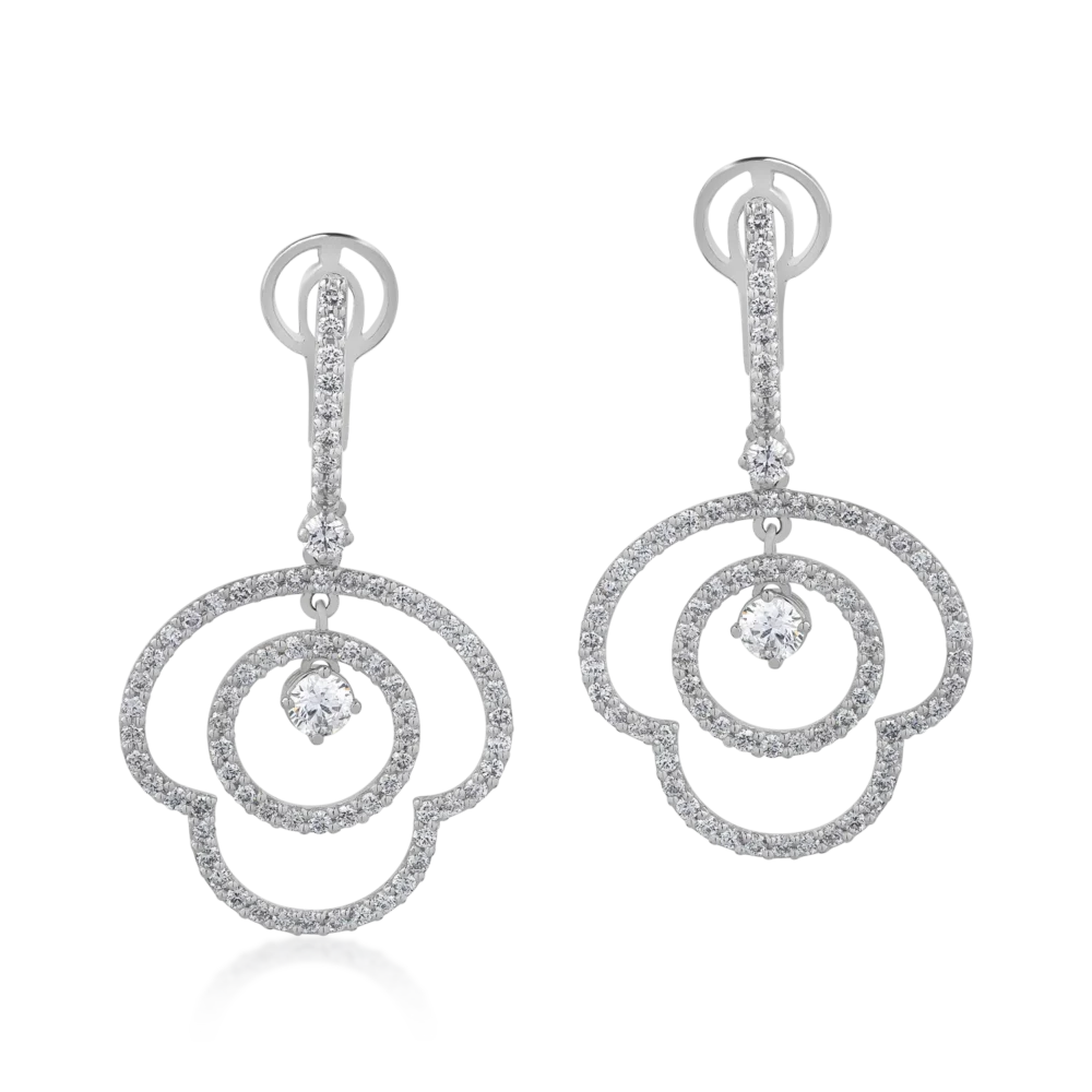 Cercei din aur alb cu diamante de 2.33ct - imagine 2