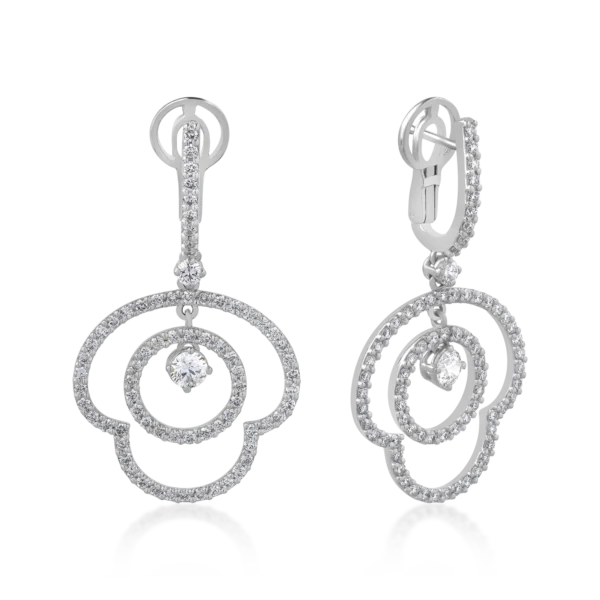 Cercei din aur alb cu diamante de 2.33ct