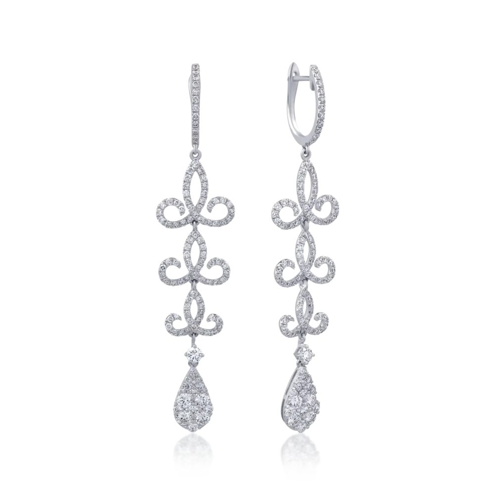 Cercei din aur alb cu diamante de 2.61ct