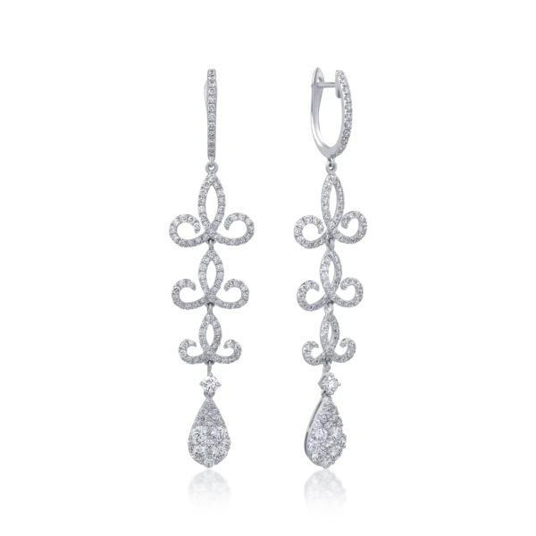 Cercei din aur alb cu diamante de 2.61ct