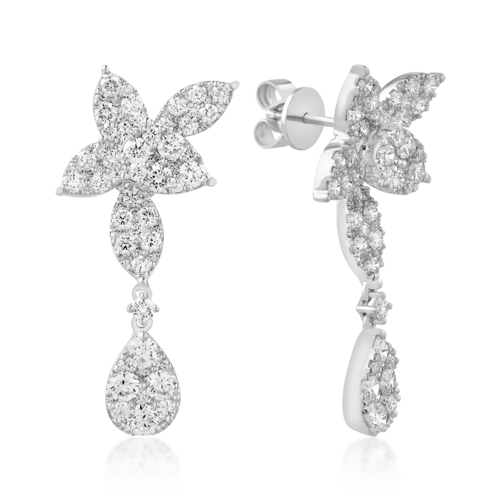 Cercei din aur alb cu diamante de 2.79ct