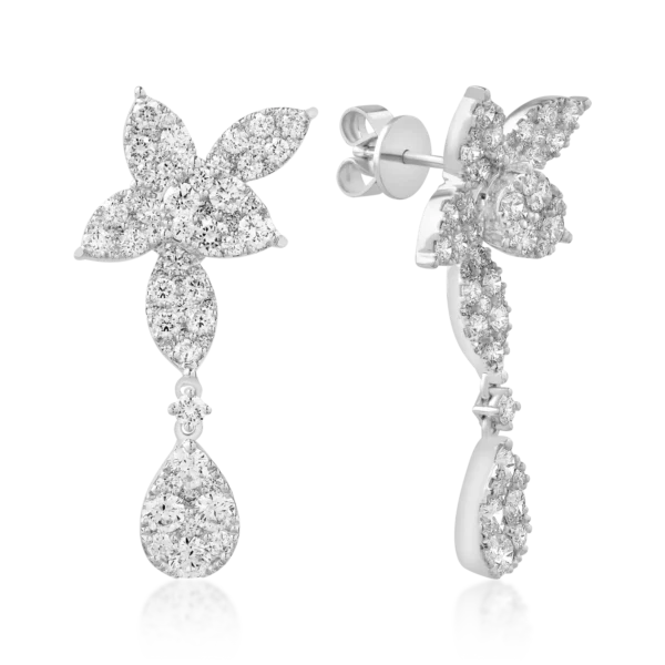 Cercei din aur alb cu diamante de 2.79ct